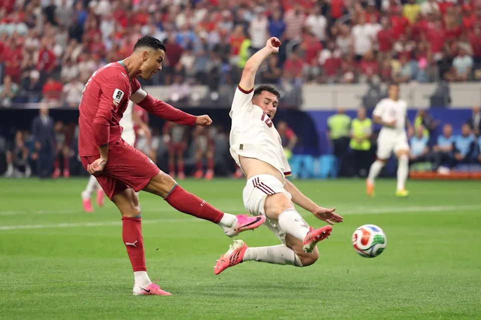 Cristiano Ronaldo shooting for Portugal at the 2026 FIFA World Cup